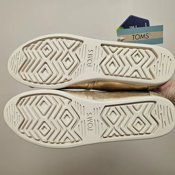 TOMS Alpargata Shoes in Champagne Shimmer - Picture 4 of 6